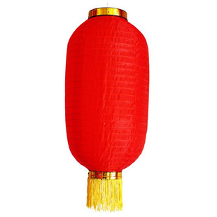 大红绸缎冬瓜长灯笼定做广告仿古镇茶楼酒店户外装饰日韩式折叠