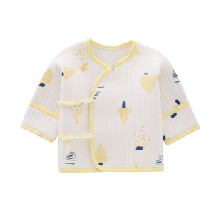 哇哇婴儿半背衣冬季内衣纯棉春秋系带初生男女宝宝新生儿衣服上衣