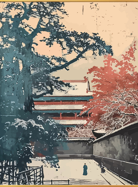 中国风故宫皇城数字油画diy填充画画填色2024新款丙烯油彩画手工