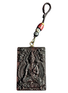 紫檀【双面】大势至木雕挂件八大守护神生肖马本命佛手把件车载品