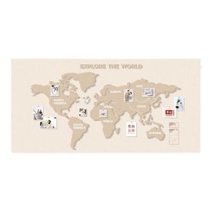 软木板照片墙毛毡板ins风背景墙板留言板挂墙记事板墙面装饰文化墙公告栏自粘愿景展示板世界地图挂画主题墙