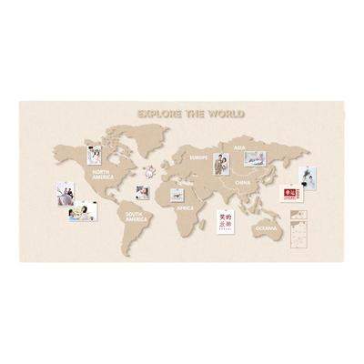 世界地图软木板照片挂画主题墙