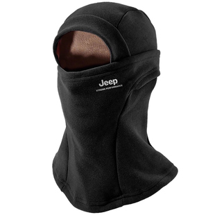 jeep吉普冬季外卖骑手保暖帽子电动车头盔内胆男女款防风面罩防寒