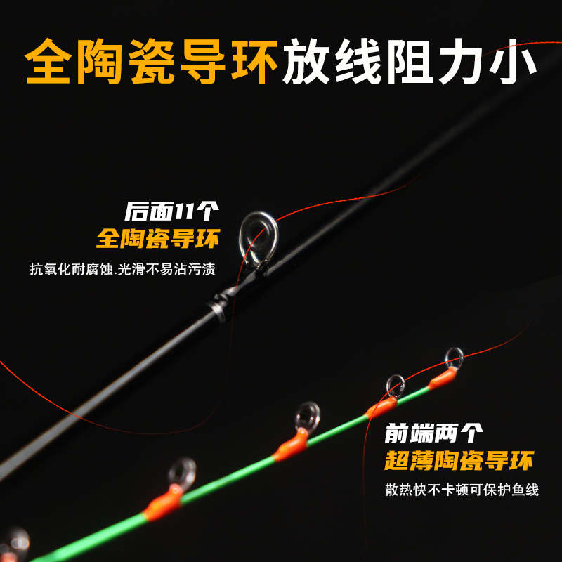 千竹筏钓竿稍极目超薄全陶瓷导环竿稍纳米不易断玻纤杆稍筏竿竿稍
