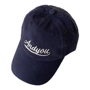 韩国ins高品质~IU李智恩同款andyou字母棒球帽子女百搭复古鸭舌帽
