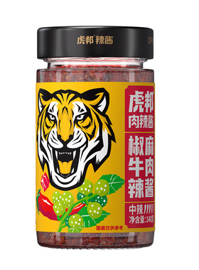 【百亿】虎邦椒麻牛肉辣酱140g下饭菜拌面酱经典牛肉辣椒酱料调味