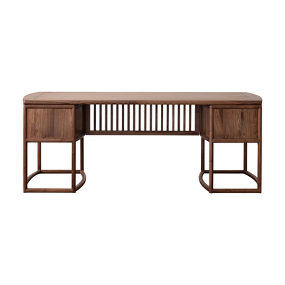 空器黑胡桃木书桌新中式