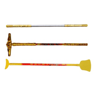 儿童木质玩具沙和尚兵器月牙铲九齿钉耙西游套装cos道具舞台表演