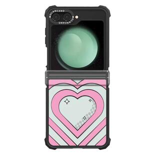 韩国molancano潮牌网红三星折叠手机壳磁吸可爱小熊适用Galaxy Z Flip6透明防摔7保护套5创意情侣壳4粉色爱心