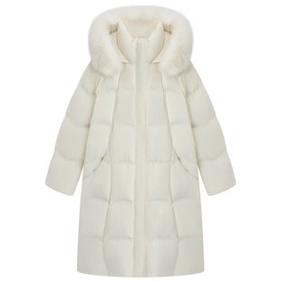 【商场同款】阿依莲高端加厚羽绒服女25冬季新款中长款白鸭绒外套