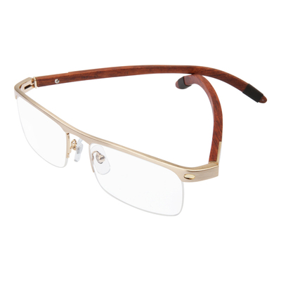 实木商务男士天然半框光学镜架