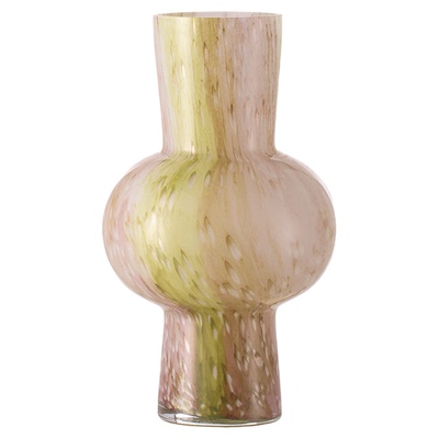 半然BANRAN琉璃花瓶中古粉绿色