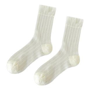 轻薄透气袜子女中筒袜仙女网纱薄款堆堆袜日系miu系春夏季短袜