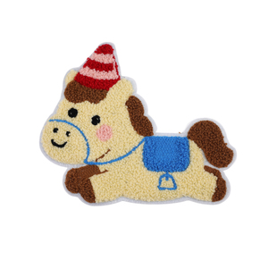 手缝卡通毛巾绣小马补丁贴儿童羽绒服卫衣破洞修补贴可爱装饰布贴