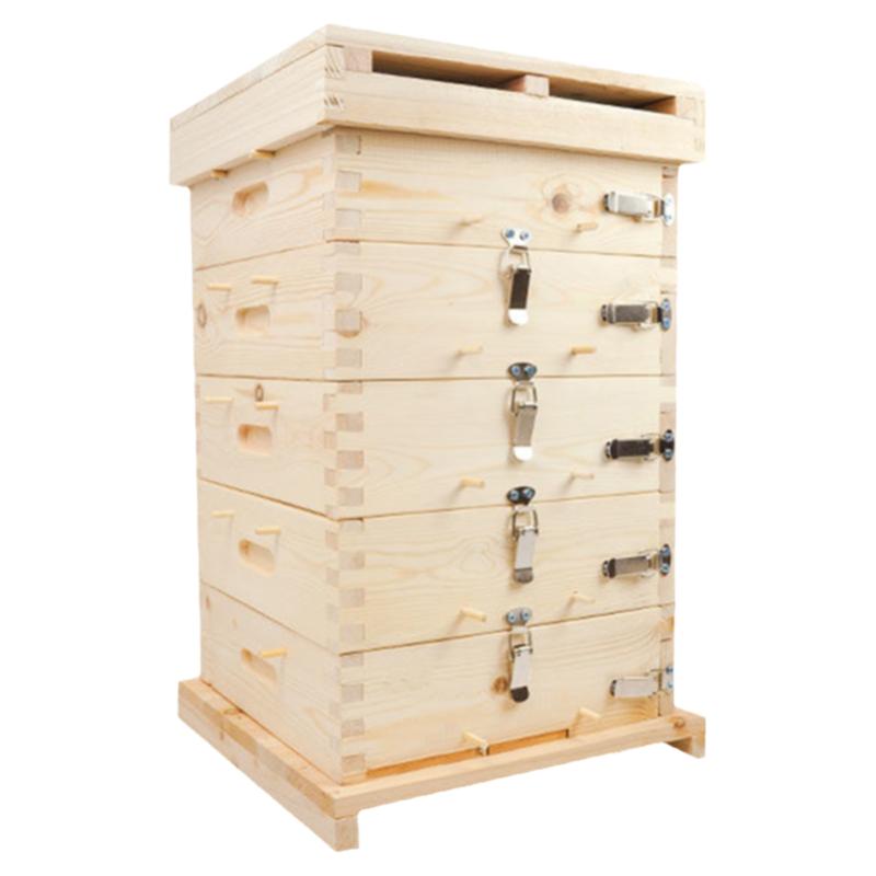 格子箱2cm厚中蜂蜂箱全套杉木养蜜蜂工具诱蜂桶五层方格子蜂箱