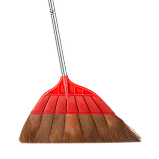 耐用棕榈扫把工厂车间棕毛扫帚户外扫庭院不锈钢长柄扫地笤帚结实