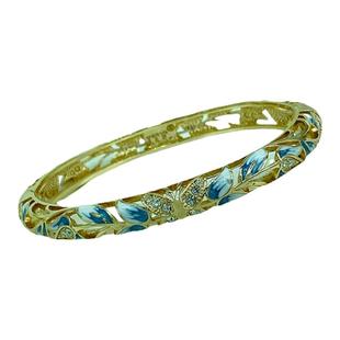 专柜同款景泰蓝手镯女细铜掐丝珐琅彩不掉色复古时尚镀金镂空闺蜜