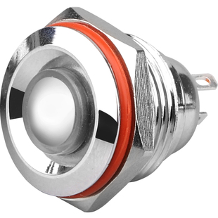 12 16mm按钮开关金属小型带灯自复位带锁防水迷你新款12V环形符号