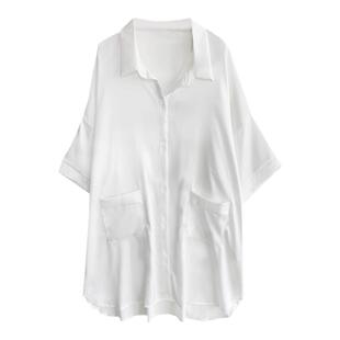 性感睡衣夏季2026年纯欲居家服大码薄款冰丝男友风衬衫睡裙女宽松