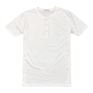 夏季硬汉免烫纯棉男门筒亨利领短袖薄款修身黑色舒适简约上衣T恤