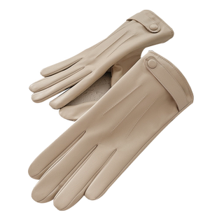 皮手套冬季女保暖薄款开车骑行电瓶电动车PU触屏厚防风春秋天加绒