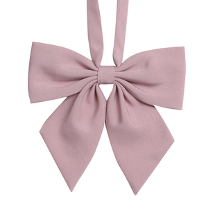 梦见电子兔 藕灰粉领结jk平角羽根长柄斜角女生学生甜美可爱领花