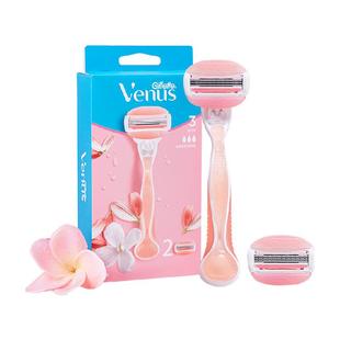 吉列维纳斯venus白茶刮毛刀剃毛刀女刮腋毛私处专用1刀架2刀头