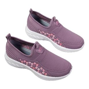 老北京布鞋奶奶老人运动鞋女防滑软底妈妈春秋一脚蹬中老年网面鞋