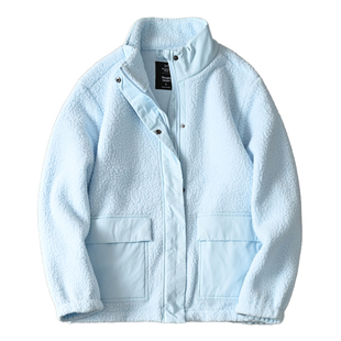 外贸女装秋冬加厚保暖户外防风立领抓绒衣摇粒绒羊羔绒夹克外套潮