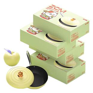 都市太太DSZCMXPG24招财猫小苹果炒锅24cm不易粘 易清洗不挑炉灶