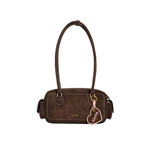 SHINE萱子饰品心动粉豹系列时髦韩系法棍包通勤单肩包保龄球包