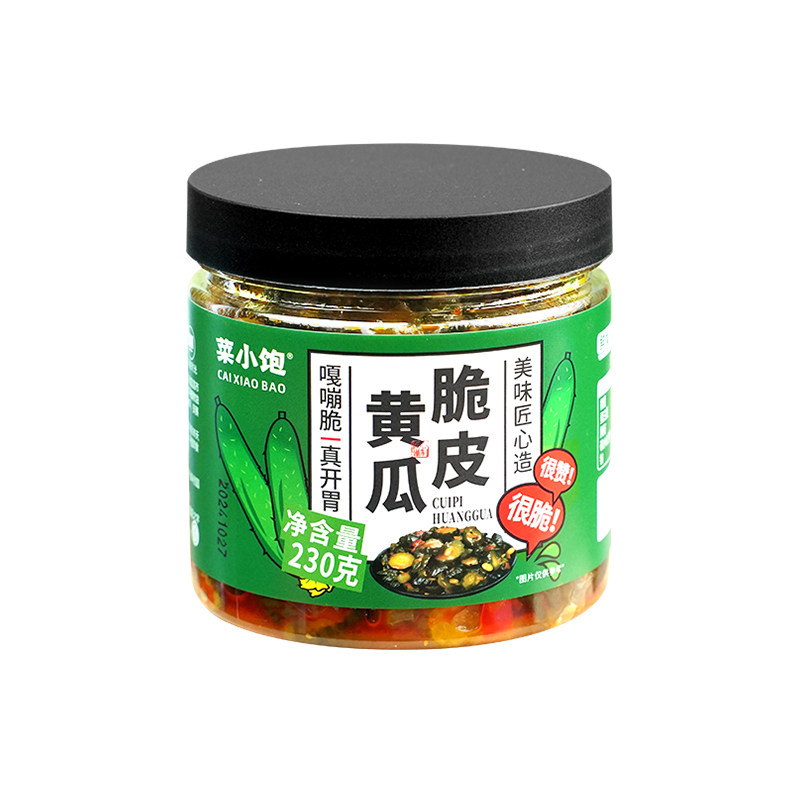 菜小饱脆皮黄瓜230g*2瓶豆角下饭菜甜辣香脆爽即食酱黄瓜咸菜腌菜