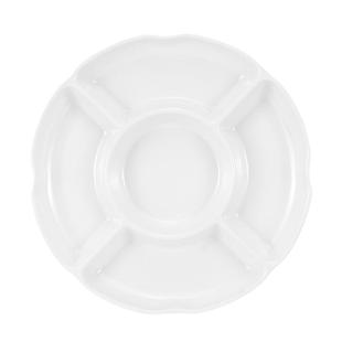 仿瓷餐盘多格盘密胺配料盘塑料拼盘圆形配菜盘小吃盘分格家用卤味