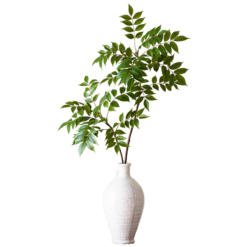 掬涵茂密禅意仿真绿植漆木树叶插花摆设客厅假绿植树枝装饰假花
