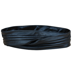 腰封女真皮软羊皮黑色宽皮带百搭束腰外穿装饰配裙子毛衣大衣腰带