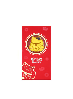 周大福招财猫红包足金金章压岁钱