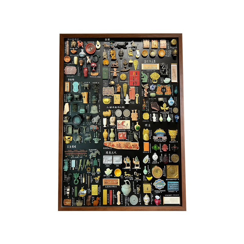 明航实木框磁吸冰箱贴收纳展示板