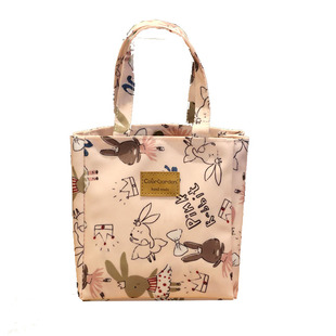 韩国可爱小清新防水牛津布手提袋小方包休闲外出妈咪包遛娃手拎包
