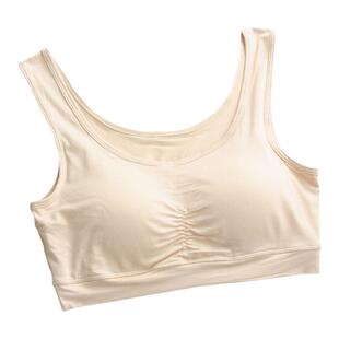 大码莫代尔文胸固定杯背心无钢圈聚拢薄款胖mm大胸薄罩杯内衣裹胸