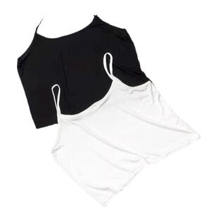 夏季白色短款女露肚脐薄款吊带背心内搭上衣遮光防走光透气打底衣