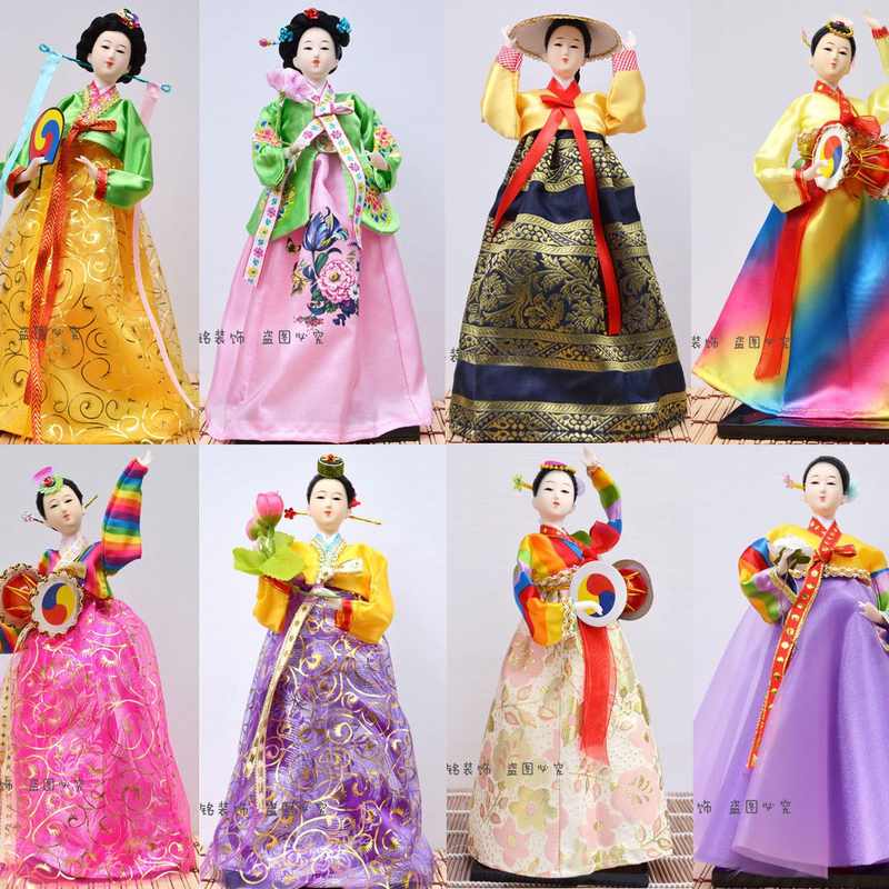 韩式民俗工艺品12寸打鼓女人家居摆件料理店装饰礼品批发一件