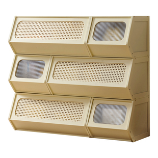 收纳柜堆叠收纳箱家用客厅玩具柜子储物柜零食柜翻盖置物柜整理盒