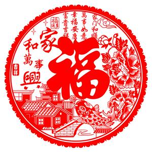 福字静电窗花贴植绒玻璃窗户贴