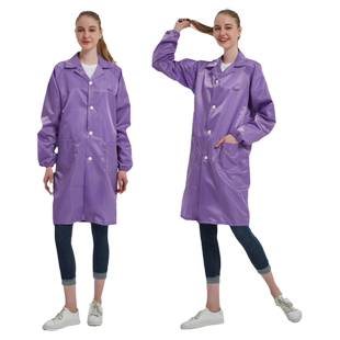 防静电大褂 男女白色工作服纽扣防尘服无尘衣防护服洁净服蓝大褂