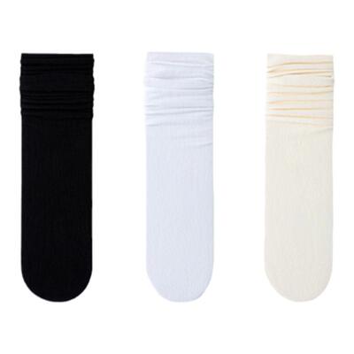 夏季薄白色女中筒袜ins潮日系