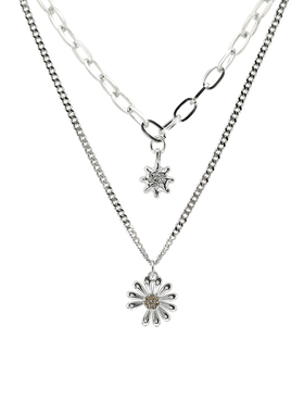 星朋克小雏菊双层锁骨链女毛衣链