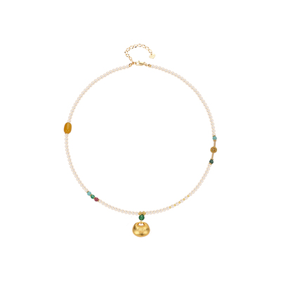 沙金珍珠女款新中式项链项链