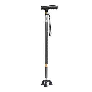 【新】乐来福老人拐杖防滑三脚伸缩拐棍助行步铝合金轻便带灯手杖