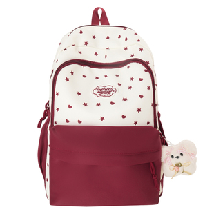 女童书包四至六年级大容量红色波点女大容量高颜值小学生专用背包