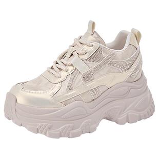 星期六老爹鞋女2026新款春季厚底内增高小个子甜美百搭休闲运动鞋